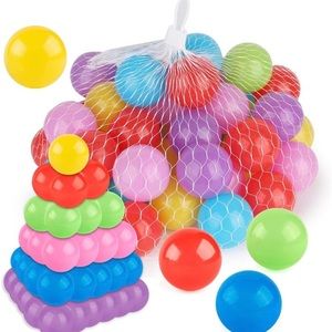 Coogam Pit Balls Pack of 30- BPA Free 6 Color Hollow Soft Plastic Ball for Kids